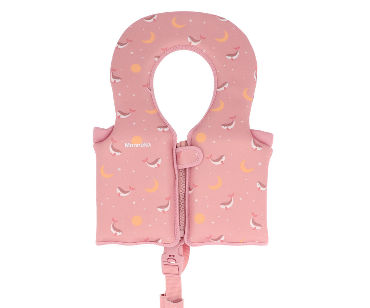 Gilet de Flottation et Apprentissage Whale Pink 1-2 ans Monnëka précommande