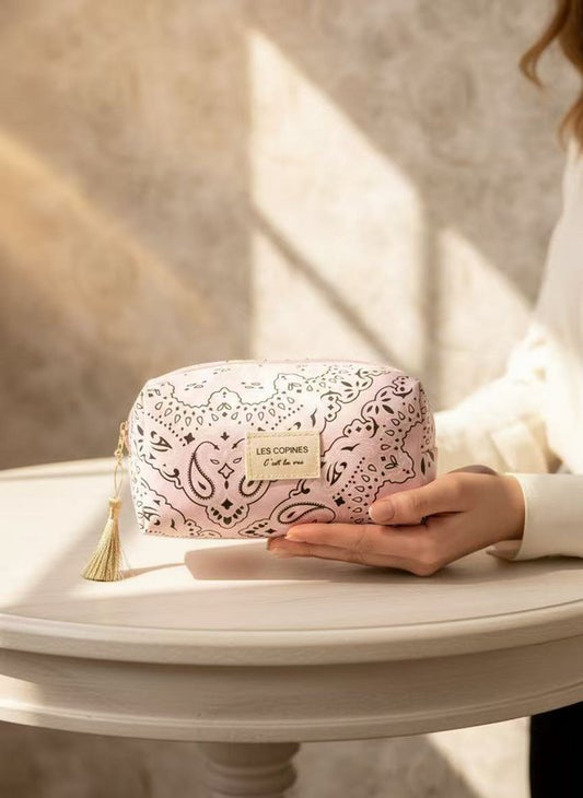 Pochette tressée fleur multicolore femme été artisanale rayée bohème motif daisy