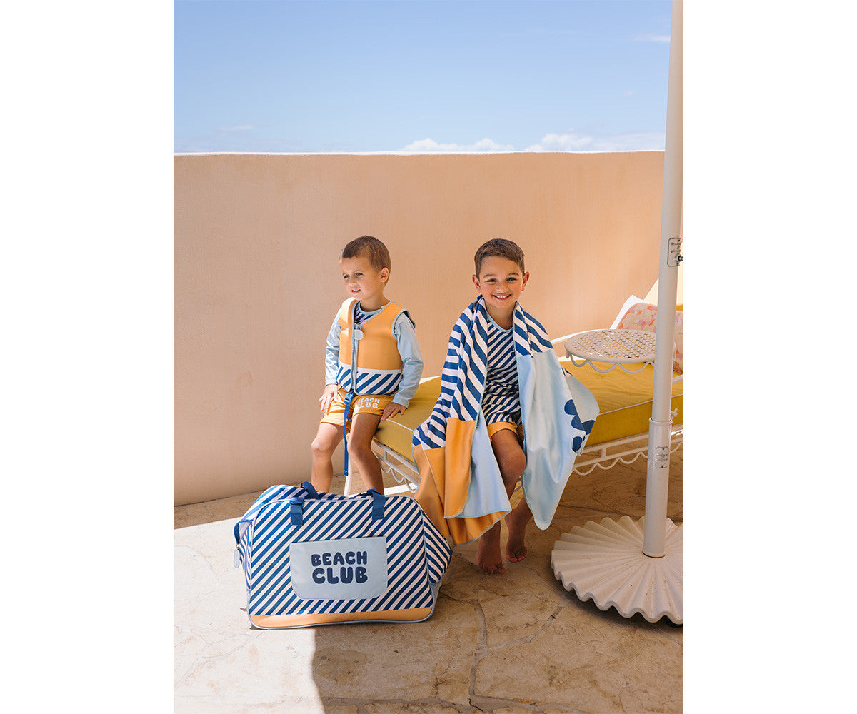 Sac de Plage avec Filet Stripes Blues & Beyond Precommande Monnëka