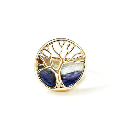 Bague élastique arbre de vie en émail