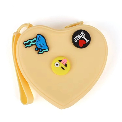 Pochette perforée en silicone à personnaliser - forme Coeur