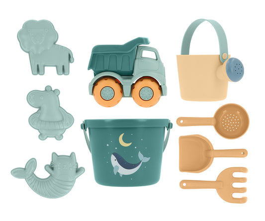 Set de Jouets de Plage Whale Teal Monnëka