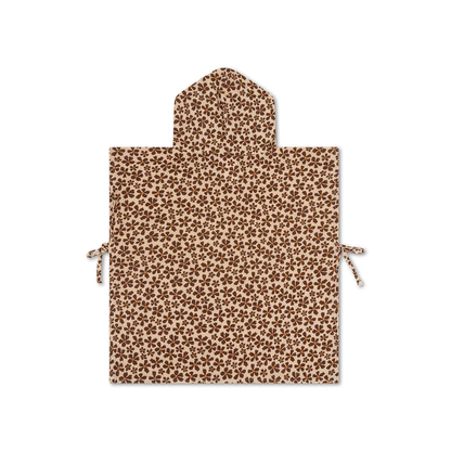 poncho de plage - brownn - wild flower - 50 x 50 cm