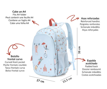 Sac à Dos Primaire Circus Show + Porte-clés