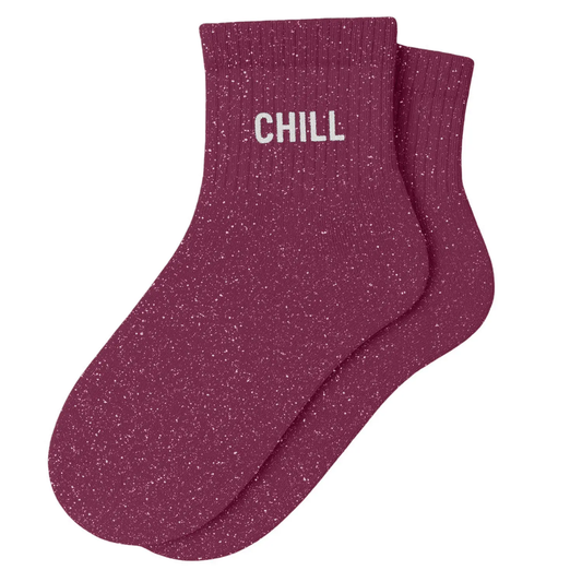 Chaussettes Courtes à Paillettes "Chill" Violet - Taille 36-40