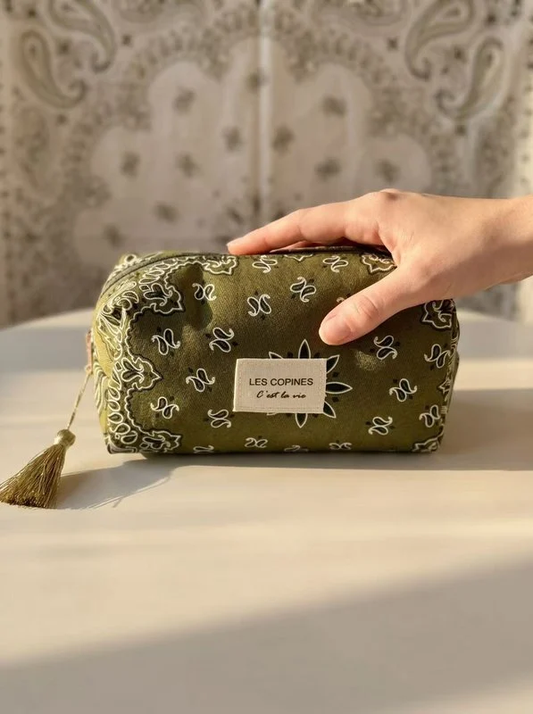 Pochette tressée fleur multicolore femme été artisanale rayée bohème motif daisy