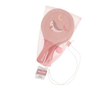 Raquettes de Plage en Néoprène avec Balle Whale Pink Monnëka precommande
