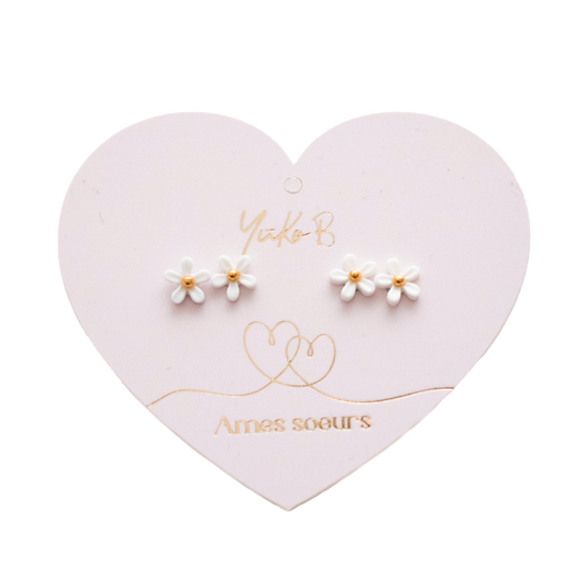 Duo Boucles d'Oreilles - Ames Soeurs - Fleurs de Lait