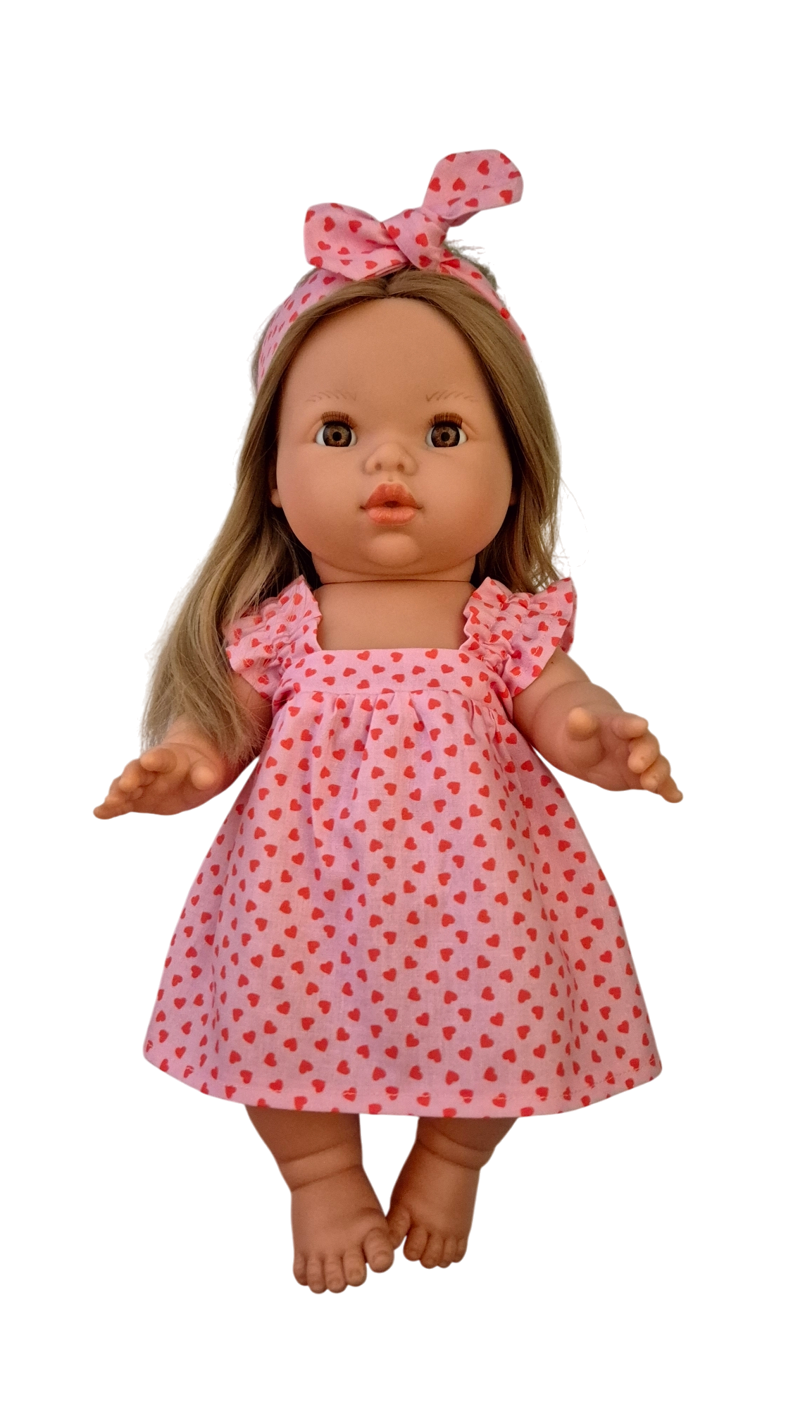 LEONIE robe rose cœur rouge