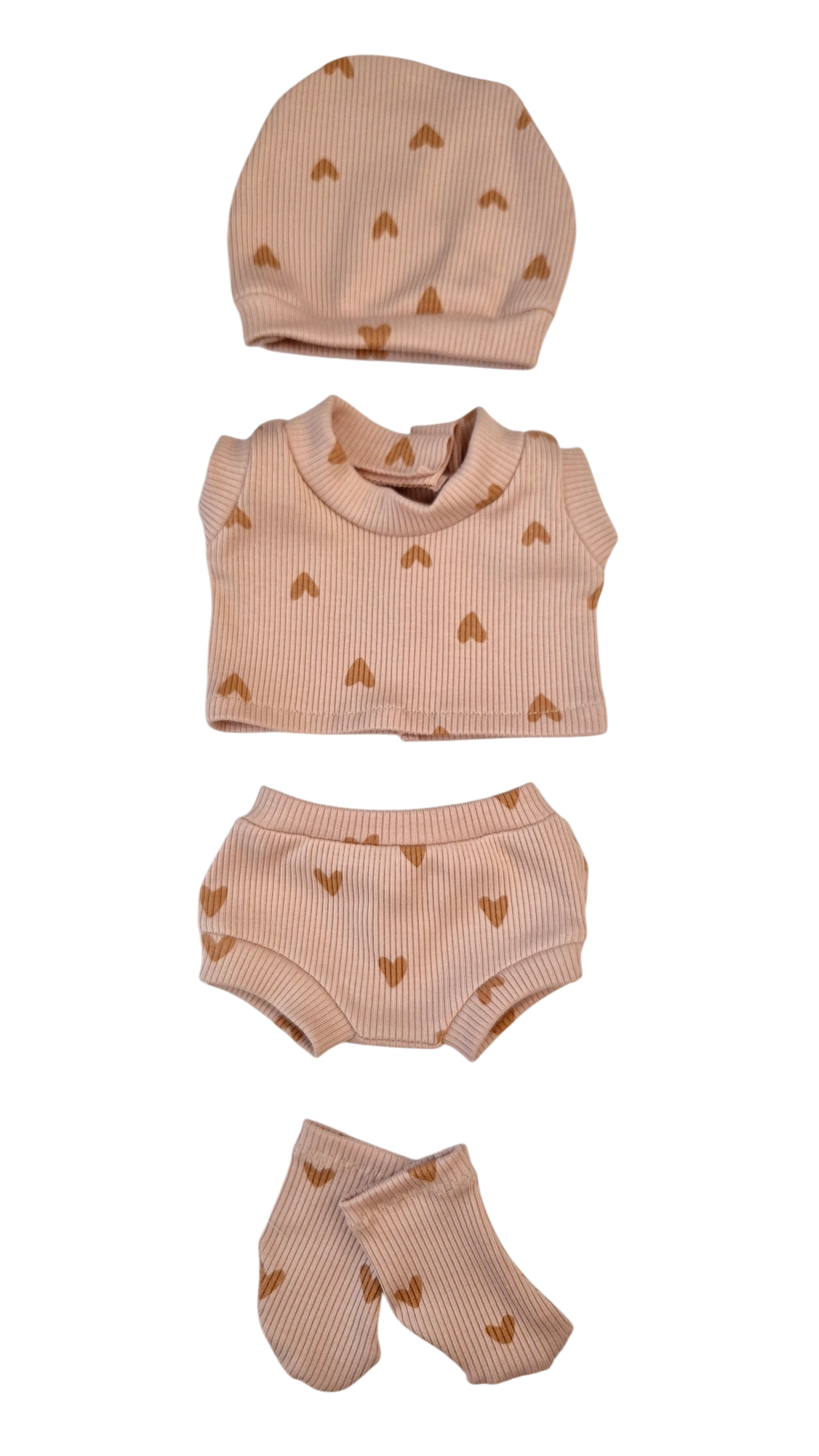 LILY 4 pièces culotte+T-shirtgarçon+bonnet+chaussettes nude
