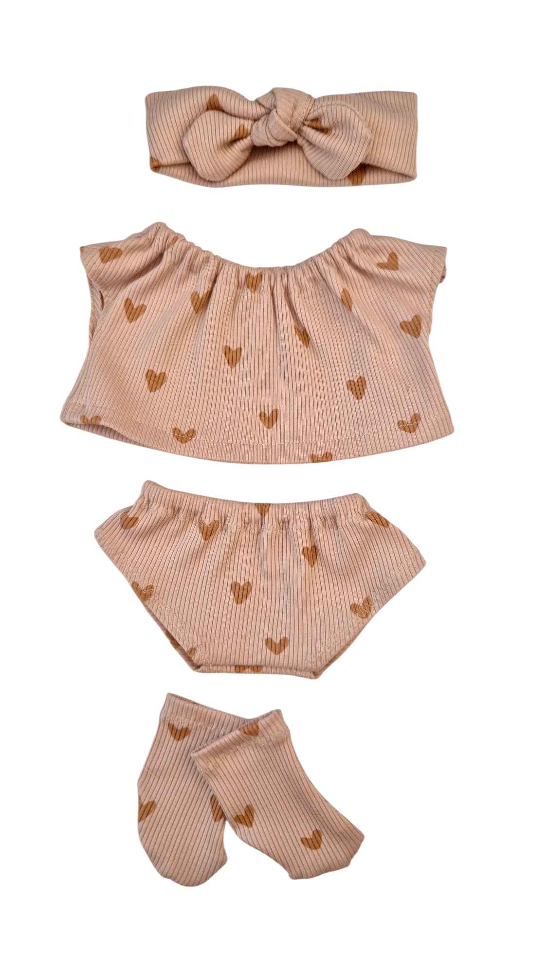 LILY 4 pièces culotte+T-shirtfille+bandeau+chaussettes nude