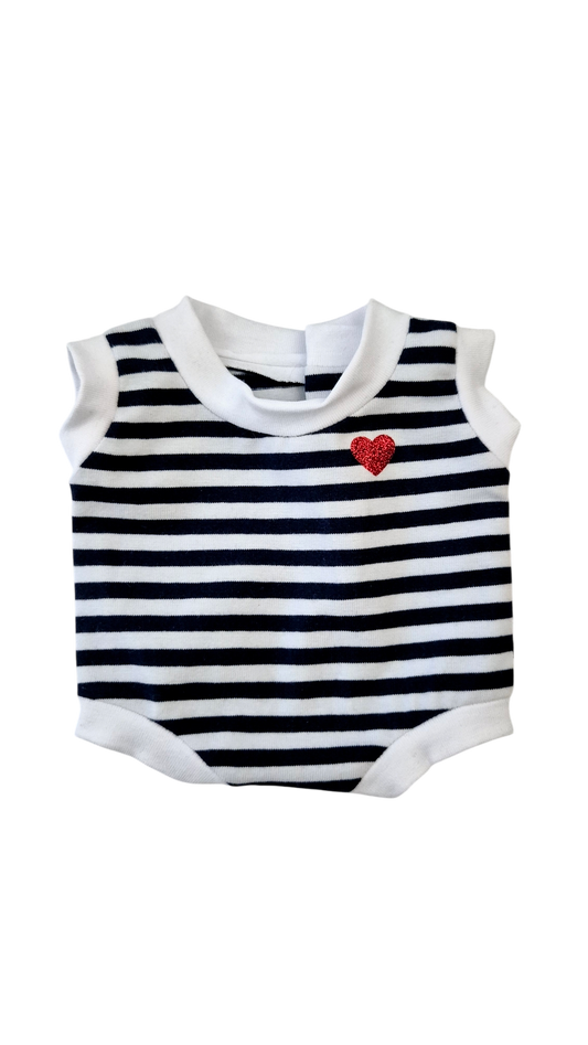 MALO body bleu/blanc cœur rouge