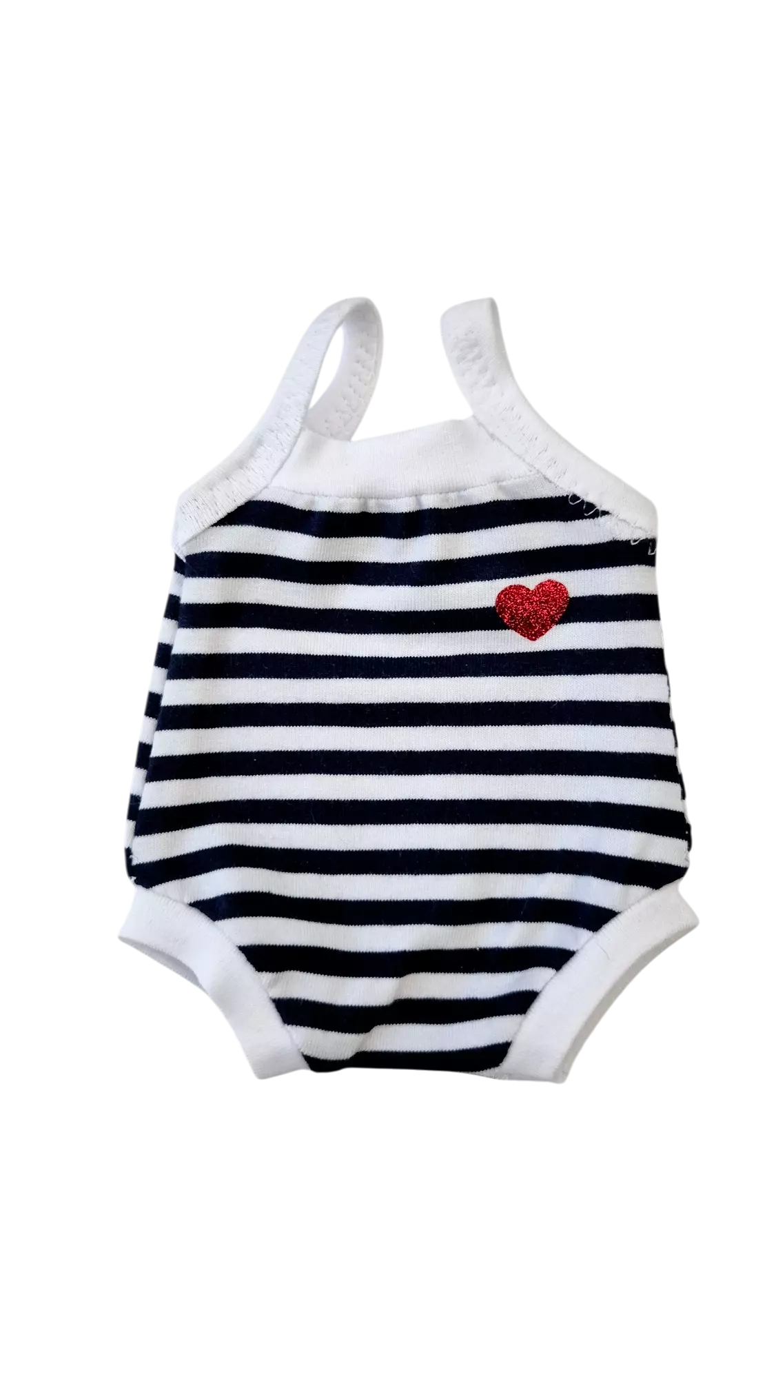 MALO body bretelles bleu/blanc cœur rouge