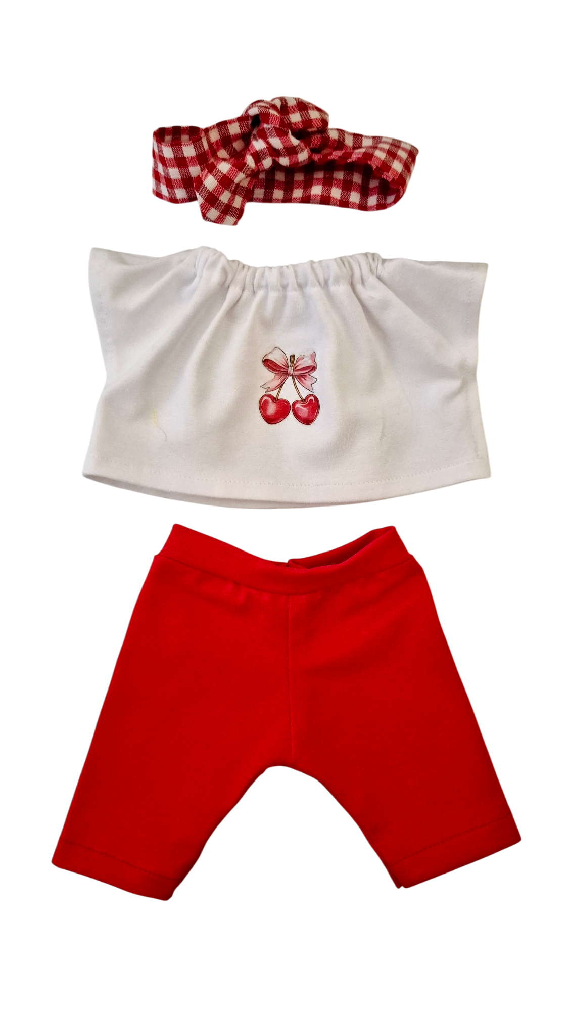 LEONIE Tee shirt applique cerises cœurs legging jersey bandeau
