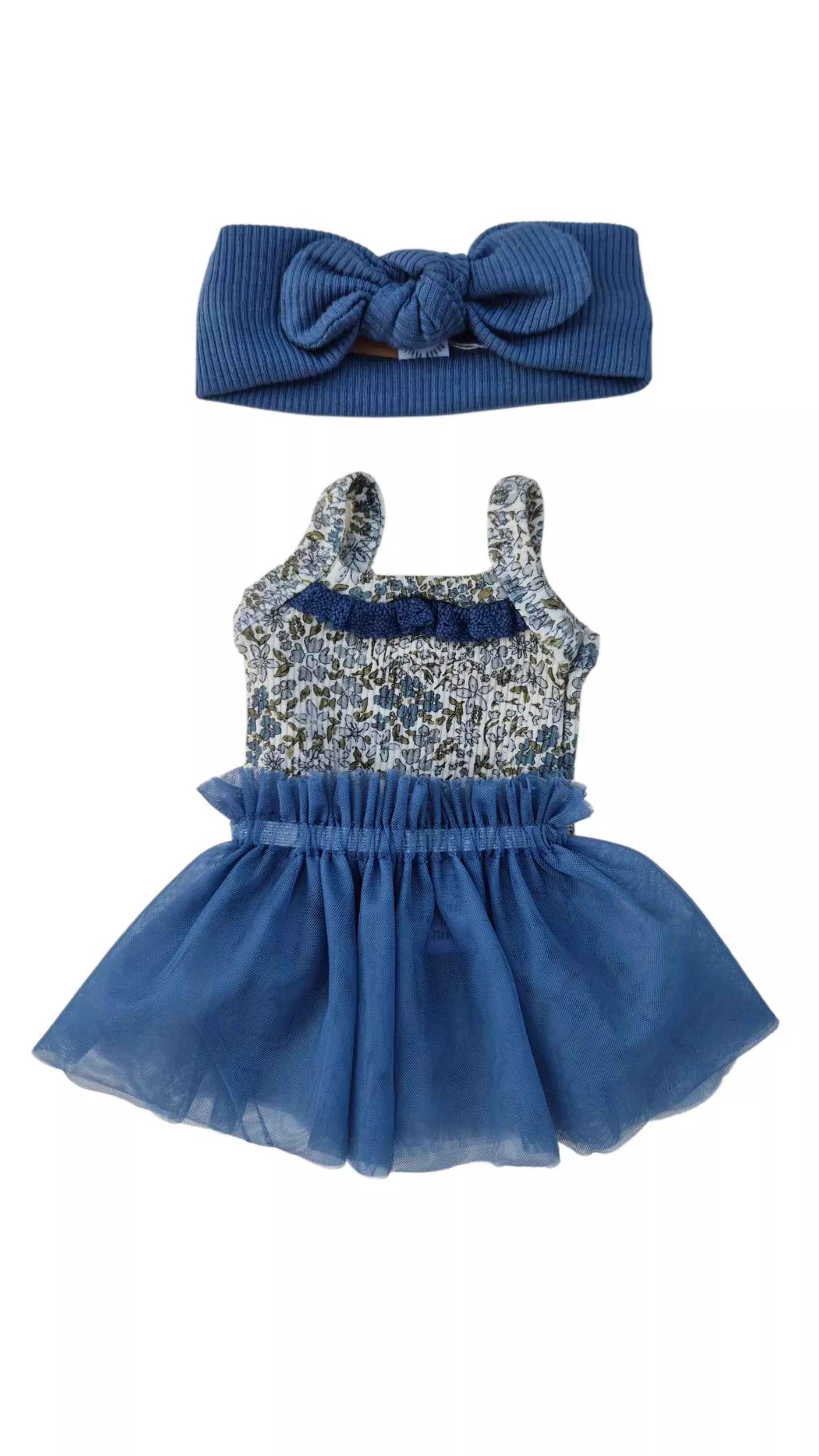 BLEUETTE body broderie + tutu + bandeau