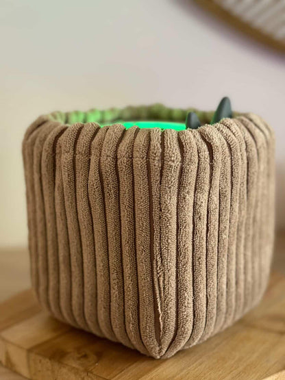 Housse tonibox 1 & 2 - velours grosse côte beige