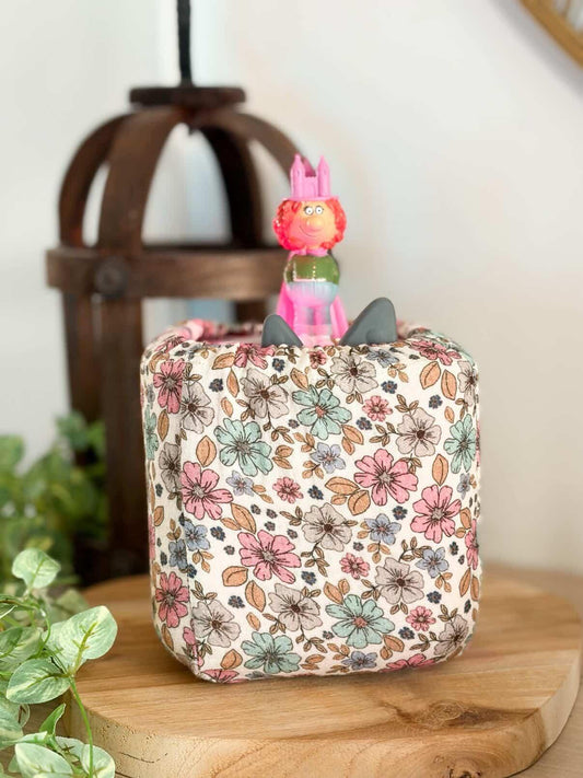 Housse tonibox 1 & 2 - double gaze fleuri rose & bleu