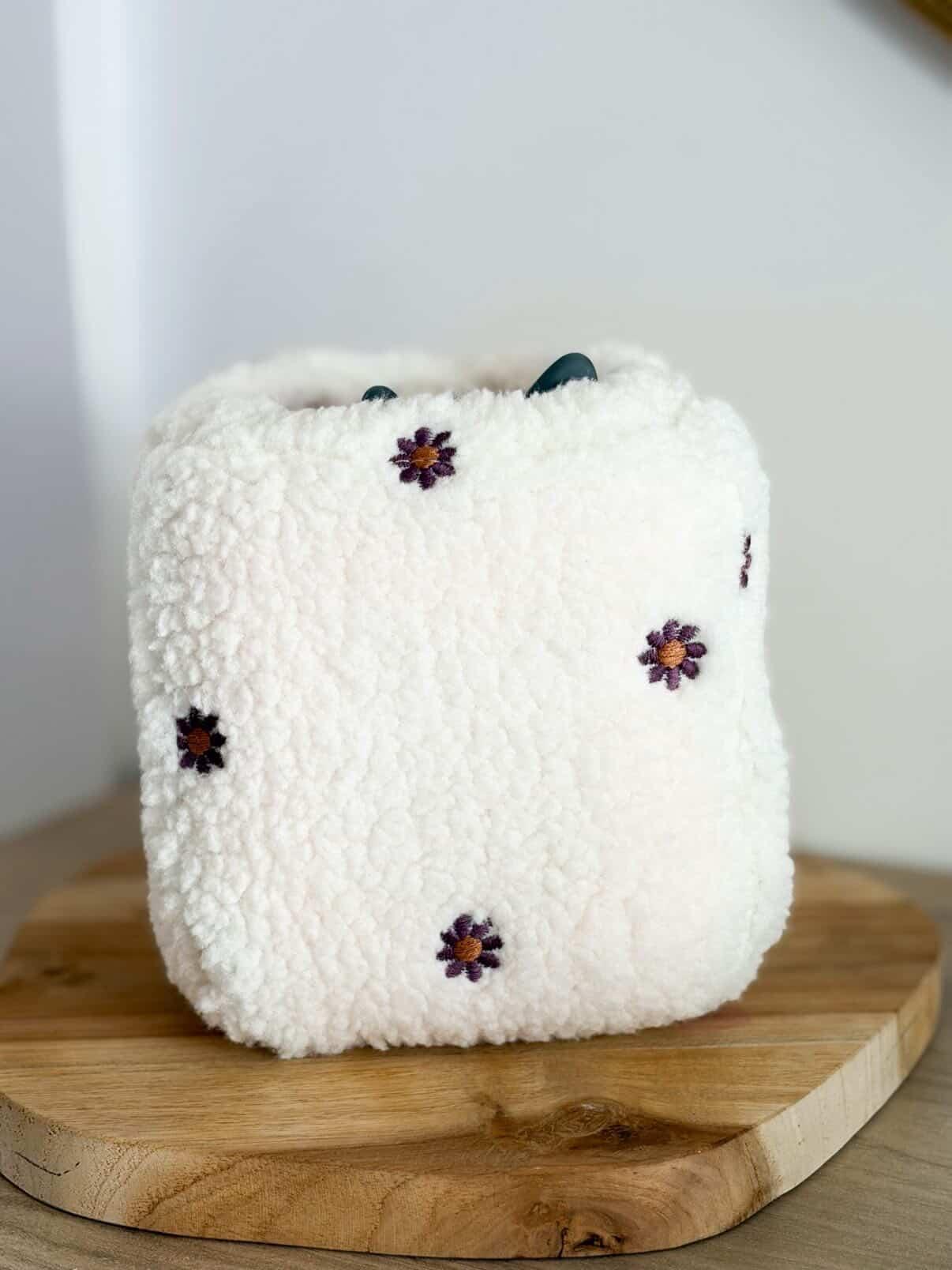 Housse tonibox 1 & 2 - teddy fleur brodé écru