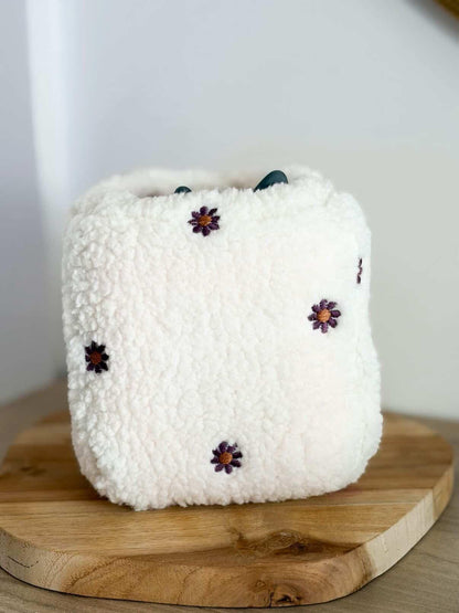 Housse tonibox 1 & 2 - teddy fleur brodé écru
