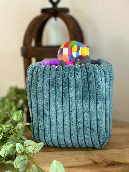 Housse tonibox 1 & 2 - velours grosse côte bleu lagon