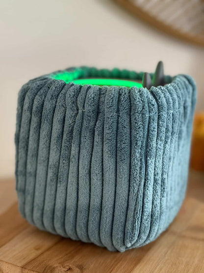 Housse tonibox 1 & 2 - velours grosse côte bleu lagon