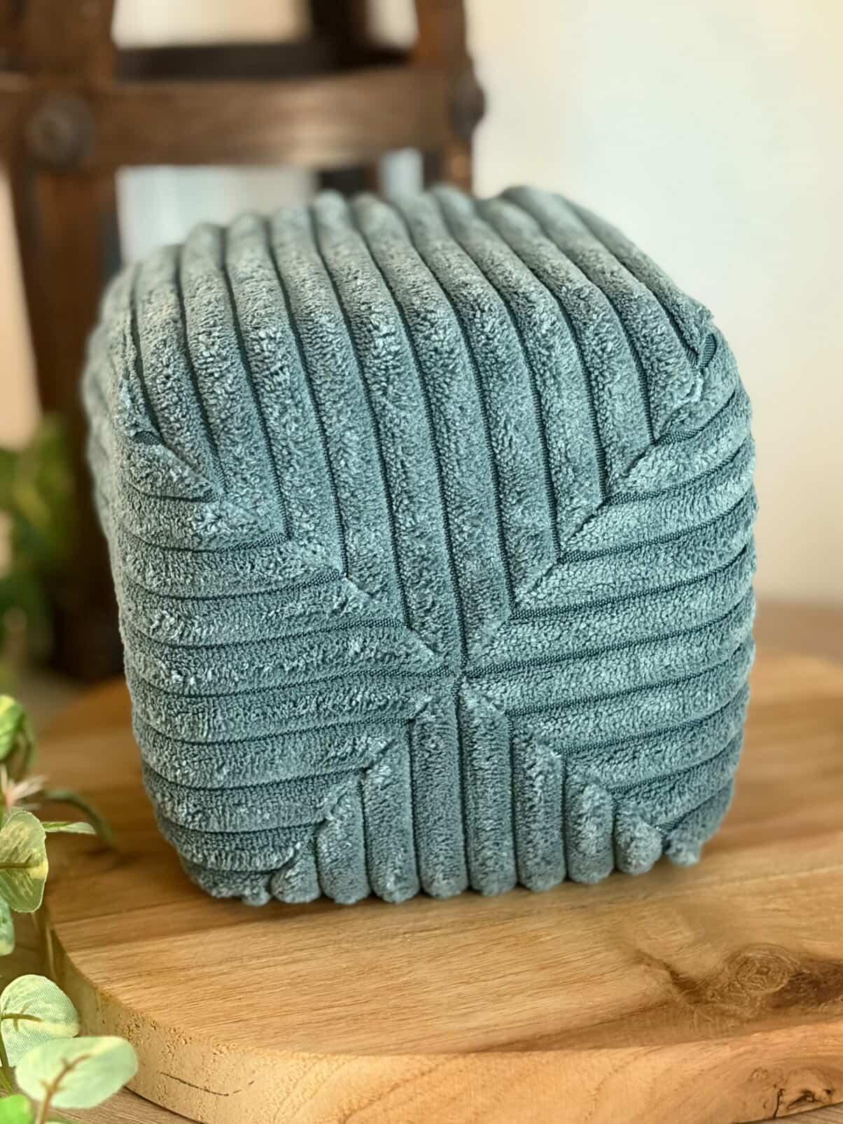 Housse tonibox 1 & 2 - velours grosse côte bleu lagon