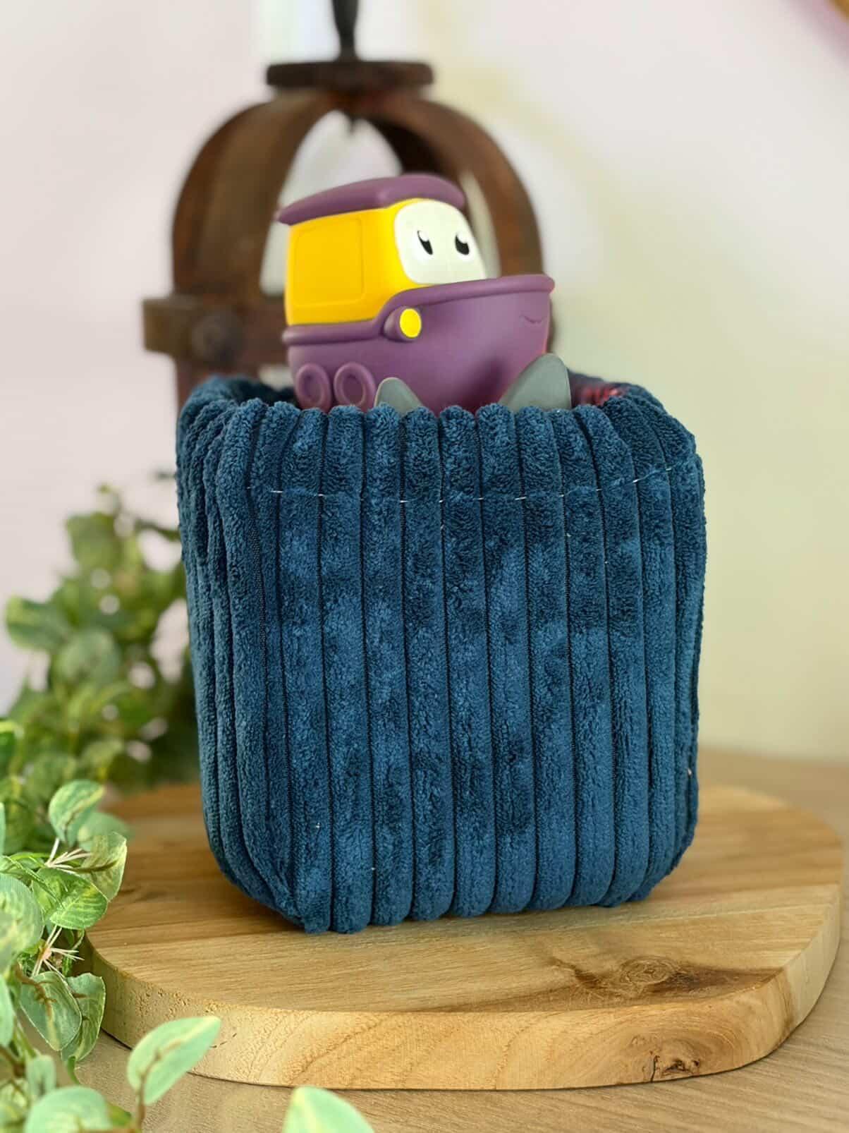 Housse tonibox 1 & 2 - velours grosse côte indigo