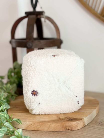 Housse tonibox 1 & 2 - teddy fleur brodé écru