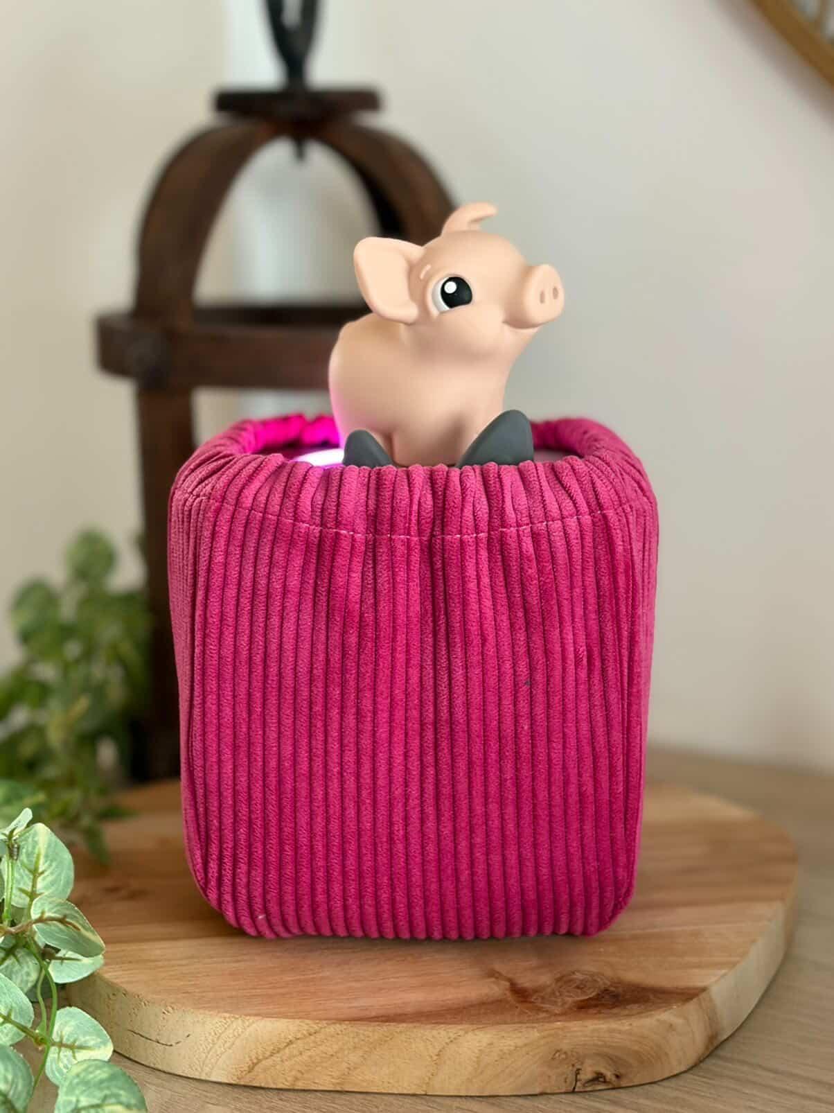 Housse tonibox 1 & 2 - velours fine côte fuchsia