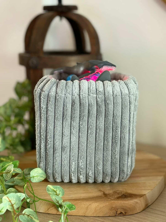 Housse tonibox 1 & 2 - velours grosse côte gris claire