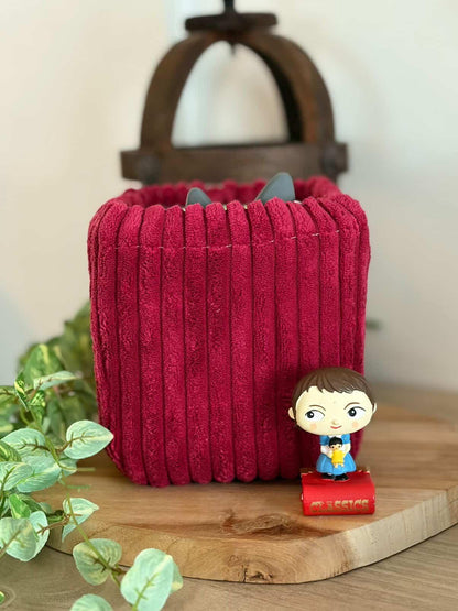 Housse tonibox 1 & 2 - velours grosse côte framboise