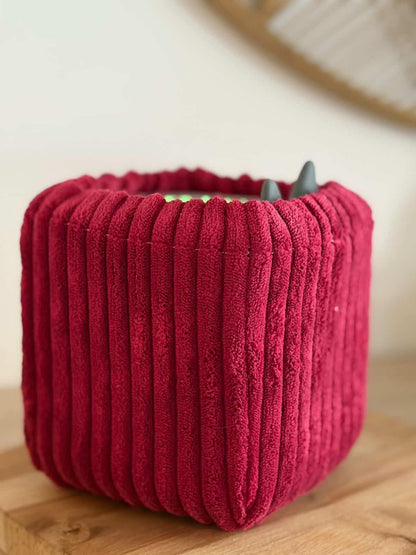 Housse tonibox 1 & 2 - velours grosse côte framboise