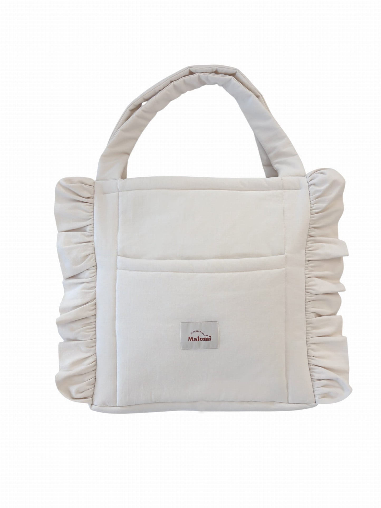 Sac cabas à volants naturel